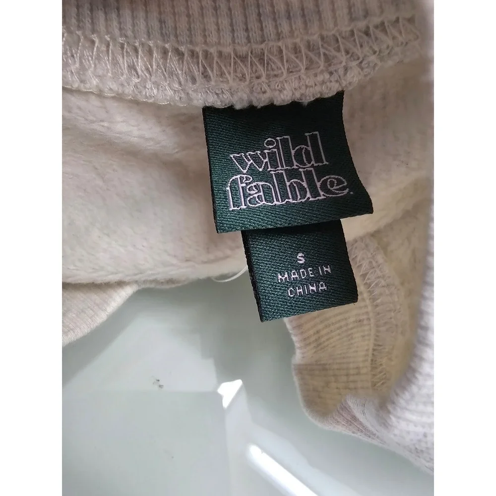 Wild Fable Womens Heathered Gray Crewneck Sweatshirt Drop Shoulder Small NEW - Picture 4 of 7